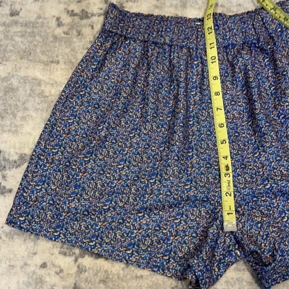 NWT See U Soon Anthropologie Blue Glitter Confetti High Waisted Shorts Sz 4 - Picture 8 of 13
